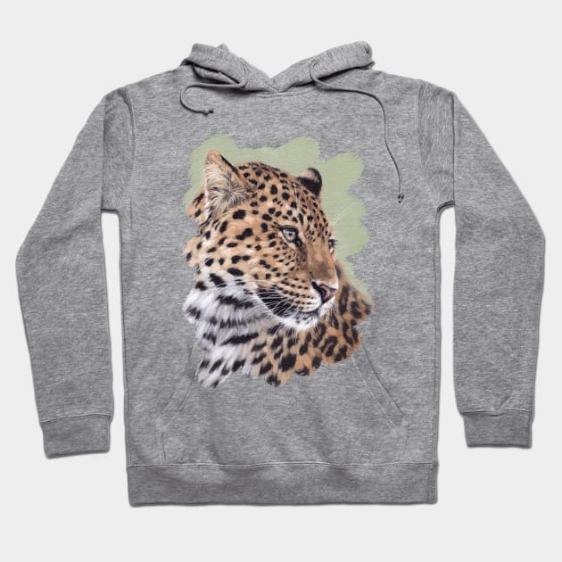 Leopard Painting Hoodie by rachelstribbling